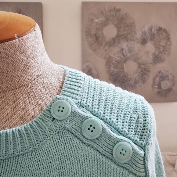 Nordstrom Button Placket Sweater size Small in Mint - Picture 4 of 10